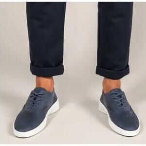 Wolf And Shepherd Cruise Lace Up Sneakers Navy Blue Nubuck Leather Size 10